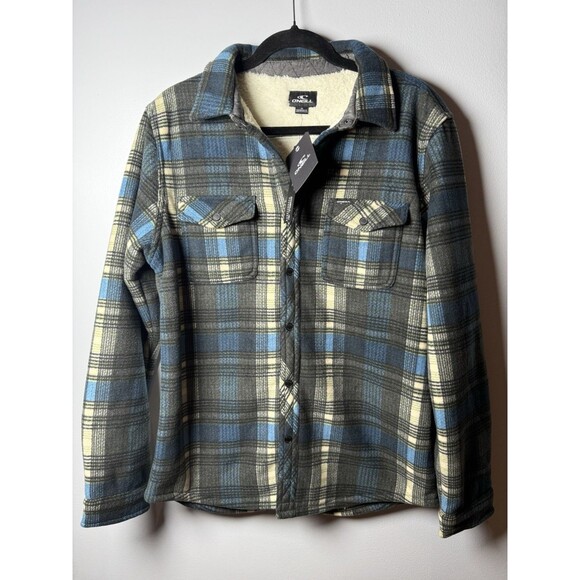 O'Neill Other - NEW O'NEILL Spruce Super Fleece Sherpa Lined Shirt Jacket Men's Snap Button SM